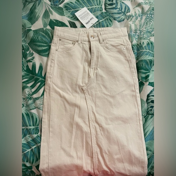 NWT Djerf Avenue Remake Denim Skirt Maxi Cream - Picture 6 of 13